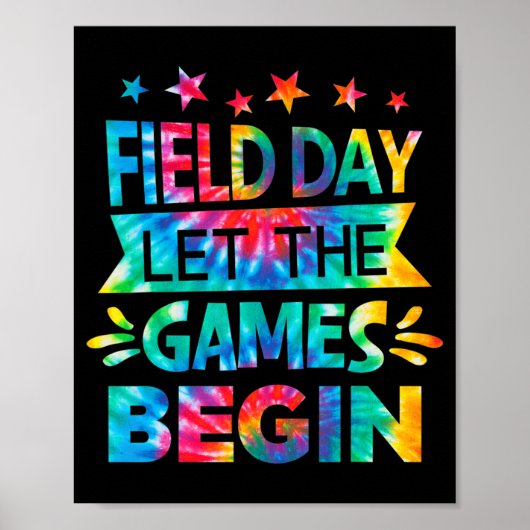Velddag laat de games beginnen met het Tie Dye Sch Poster (Voorkant)
