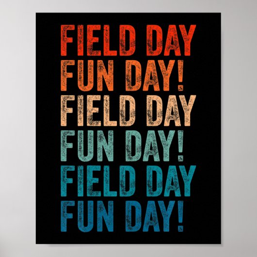 velddag leuke dag retro fielddag gele leraren poster (Voorkant)