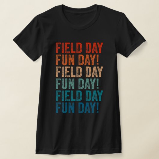 velddag leuke dag retro fielddag gele leraren t-shirt (Laagn)