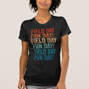 velddag leuke dag retro fielddag gele leraren t-shirt