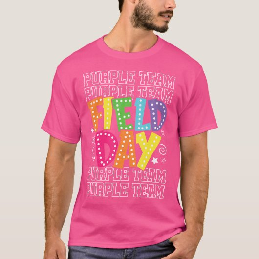 Velddag Paarse Team Kleur War Camp Team Game Com T-shirt (Voorkant)