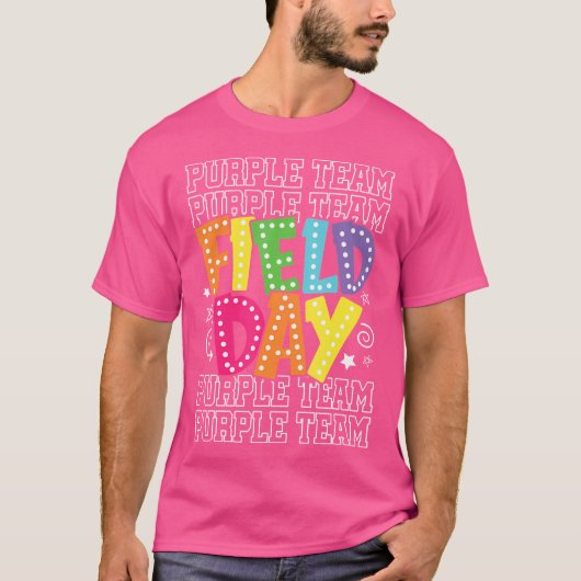 Velddag Paarse Team Kleur War Camp Team Game Com T-shirt (Voorkant)