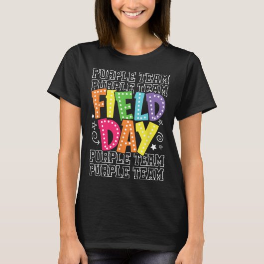 Velddag Paarse Team Kleur War Camp Team Game Com T-shirt (Voorkant)