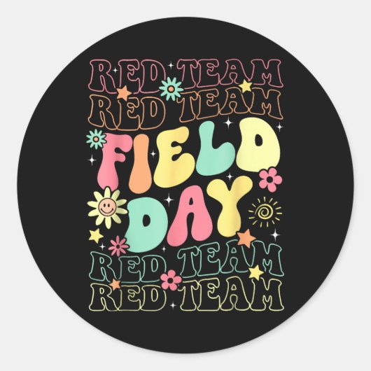 Velddag Rood Team Kleur Oorlog Kamp Team Game Comp Ronde Sticker (Voorkant)