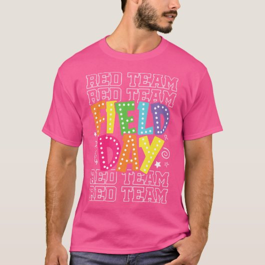 Velddag Rood Team Kleur Oorlog Kamp Team Game Comp T-shirt (Voorkant)
