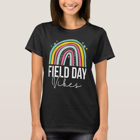 Velddag vibes regenboog voor leraar Kinder Velddag T-shirt (Voorkant)