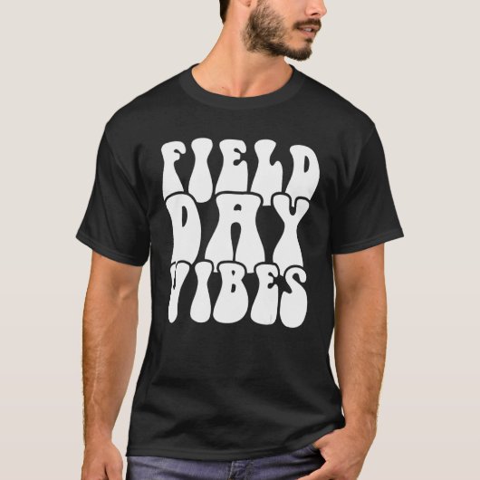 Velddag Vibes Teacher Field Day School Velddag T-shirt (Voorkant)