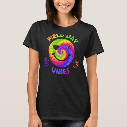 Velddag Vibes Tie Dye Teacher Kinder Velddag 20 T-shirt (Voorkant)