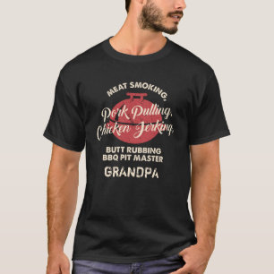 Velddag Vlees roken BBQ Pit Master Grandpa T-shirt