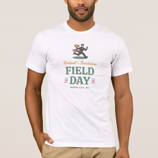 Velddag vrijgezellenfeest t-shirt (Voorkant)