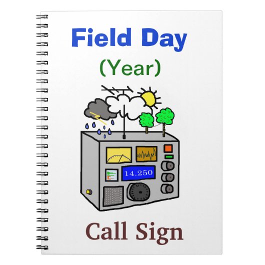 VelddagNotitieboek met Cartoon-radio Notitieboek (Voorkant)