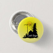 Velddagploegradio-operator Silhouette Button (Voorkant /achterkant)