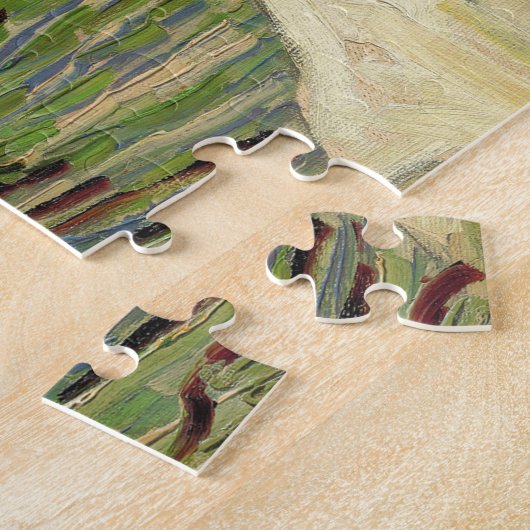 Velden bij de Alpilles Vincent van Gogh Legpuzzel (Zijkant)