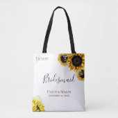 Velden met zonnebloemen Persoonlijke bruidsmeisjes Tote Bag (Voorkant)