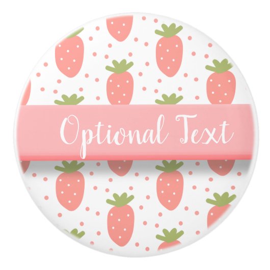 Velden van aardbeien keramische knop (Voorkant)