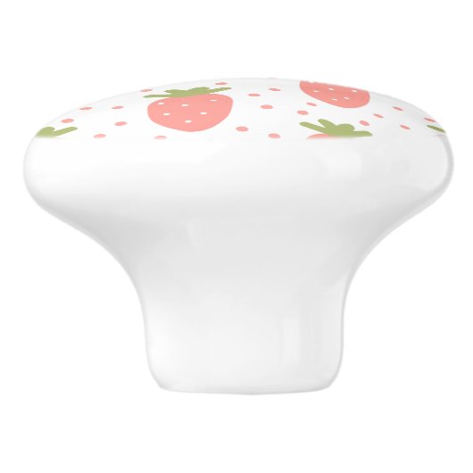 Velden van aardbeien keramische knop (Zijkant)