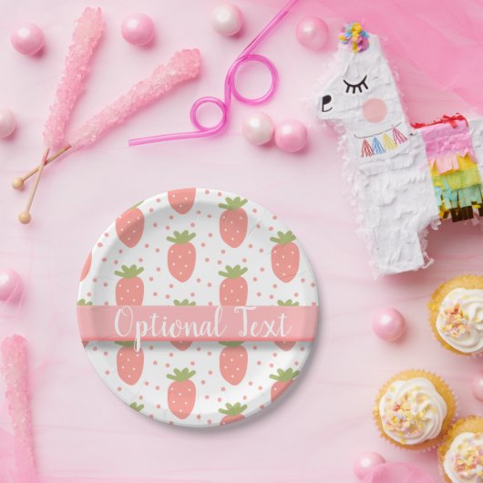 Velden van aardbeien papieren bordje (Feest)