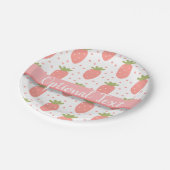 Velden van aardbeien papieren bordje (Gekanteld)