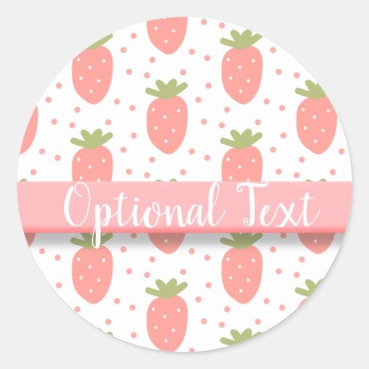 Velden van aardbeien ronde sticker (Voorkant)