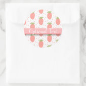 Velden van aardbeien ronde sticker (Tas)