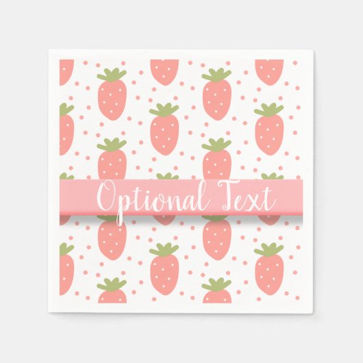 Velden van aardbeien servet (Voorkant)