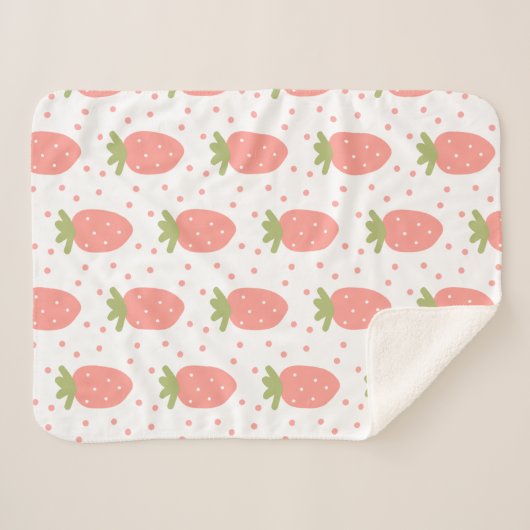 Velden van aardbeien sherpa deken (Voorkant (horizontaal))