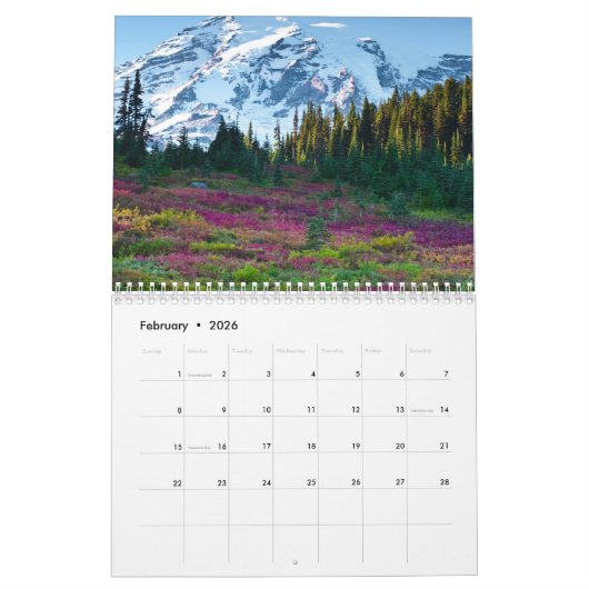 Velden van bloemen kalender (Feb 2026)