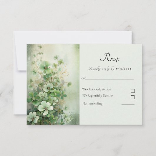 Velden van Clover Wedding RSVP (Voorkant)
