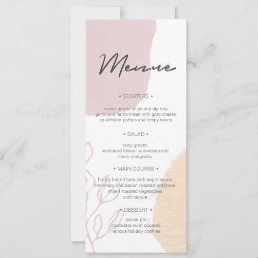 Velden van Dreams ⎥ Wedding Dinner Menu Invitation Kaart (Voorkant)