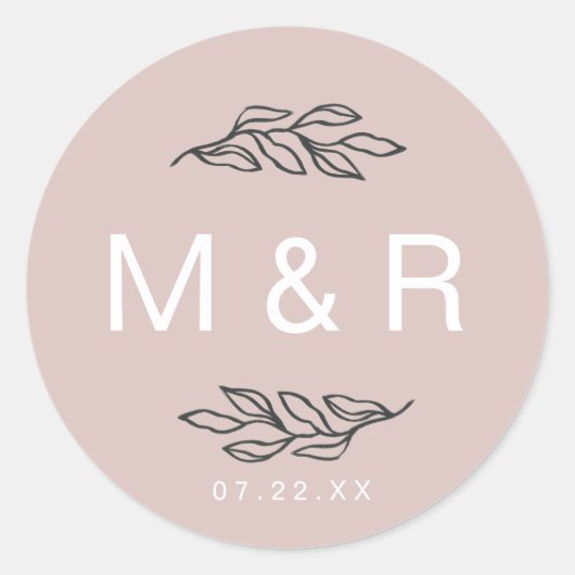 Velden van droomblindheid | Floral Monogram Sticke Ronde Sticker (Voorkant)