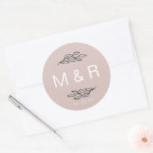 Velden van droomblindheid | Floral Monogram Sticke Ronde Sticker (Envelop)