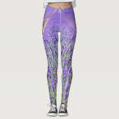 Velden van lavender Flowers Leggings (Voorkant)