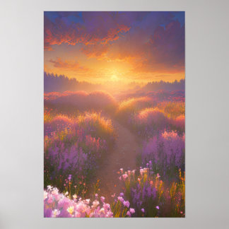 Velden van Lila dromen Poster