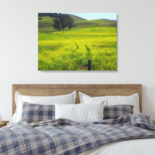 Velden van mosterdzaad - gevlekt canvas (Insitu (Slaapkamer))