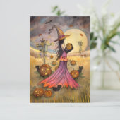 Velden van oranje fantasy met halloween Art Kaart (Staand voorkant)