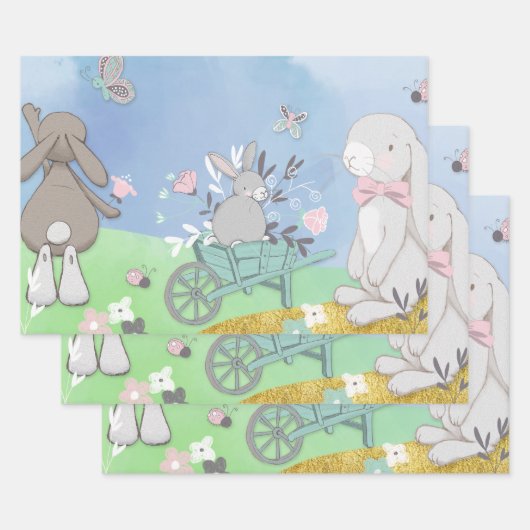 Velden van veerbunnies inpakpapier vel (Set)