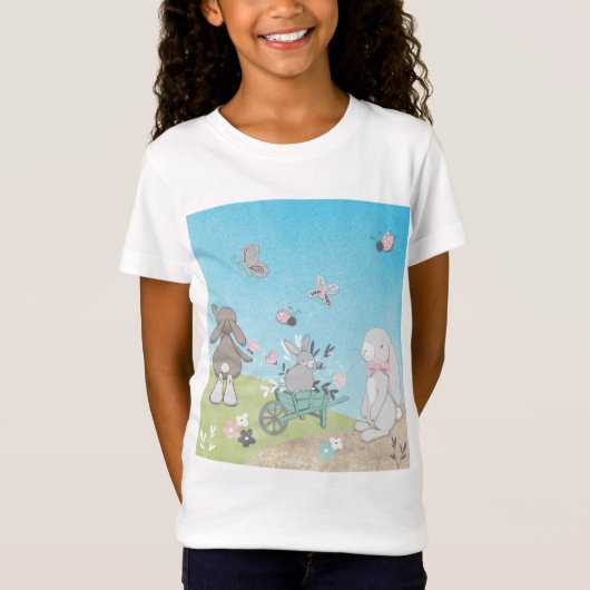 Velden van veerbunnies t-shirt (Voorkant)