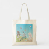 Velden van veerbunnies tote bag (Achterkant)