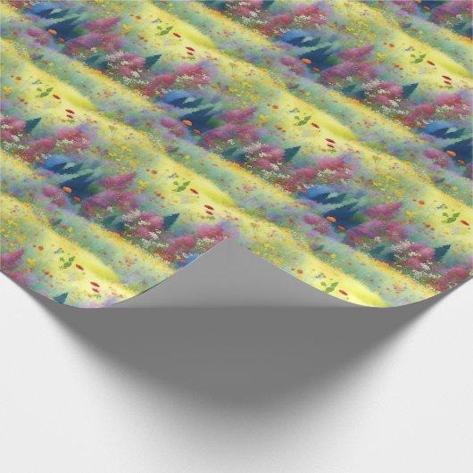 Velden van voorjaarsbloemen cadeaupapier (Hoek)