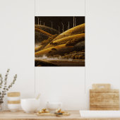 Velden van wind en licht poster (Keuken)