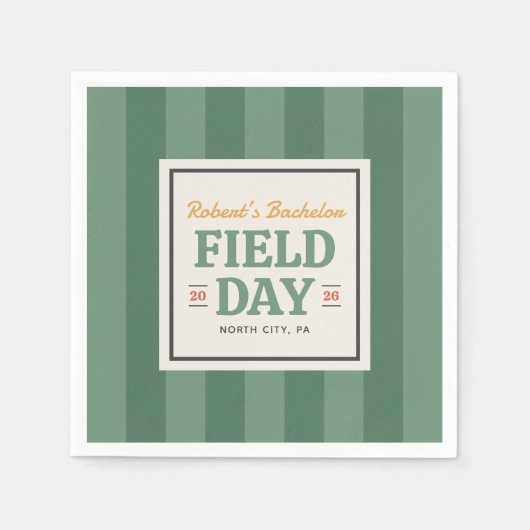 Veldfeest vrijgezellenfeest servet (Voorkant)