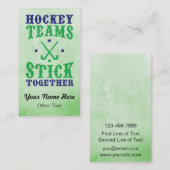 Veldhakkeyteams steken Visitekaartjes bij elkaar. (Voorkant / Achterkant)