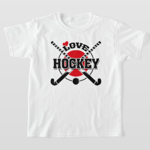 Veldhakklekken, kruisende ockey sticks t-shirt