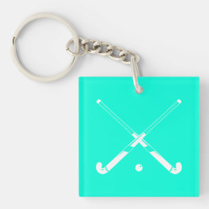 Veldhockey Acrylische Sleutelhanger Turquoise