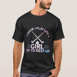 Veldhockey Aquarel Ik Speel Als Een Meisje T-shirt