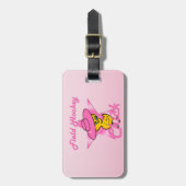 Veldhockey chick #8 bagagelabel (Voorkant verticaal)