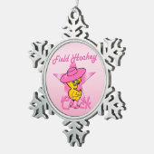 Veldhockey chick #8 tin sneeuwvlok ornament (Rechts)