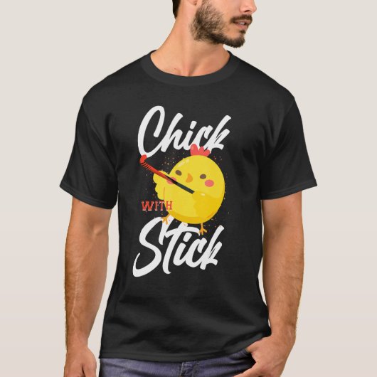 Veldhockey Chicken Chick with Stick T-shirt (Voorkant)