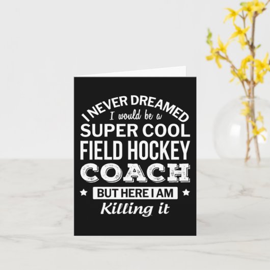 Veldhockey Coach Cadeau Kaart (Gele Bloem)