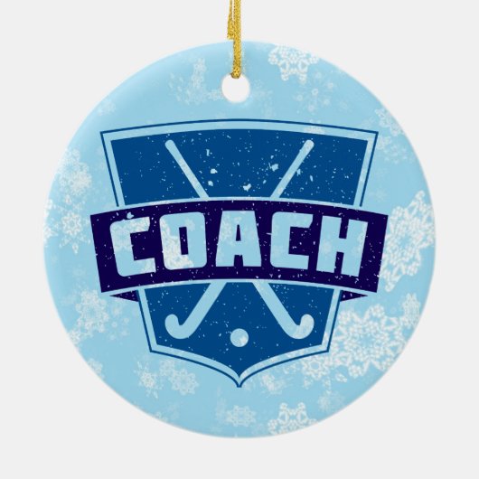 Veldhockey Coach-kerstdecoratie Keramisch Ornament (Achterkant)